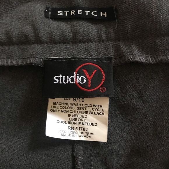 Studio Y Stretch Dress pants/trousers charcoal grey size 9/10 - Picture 9 of 13